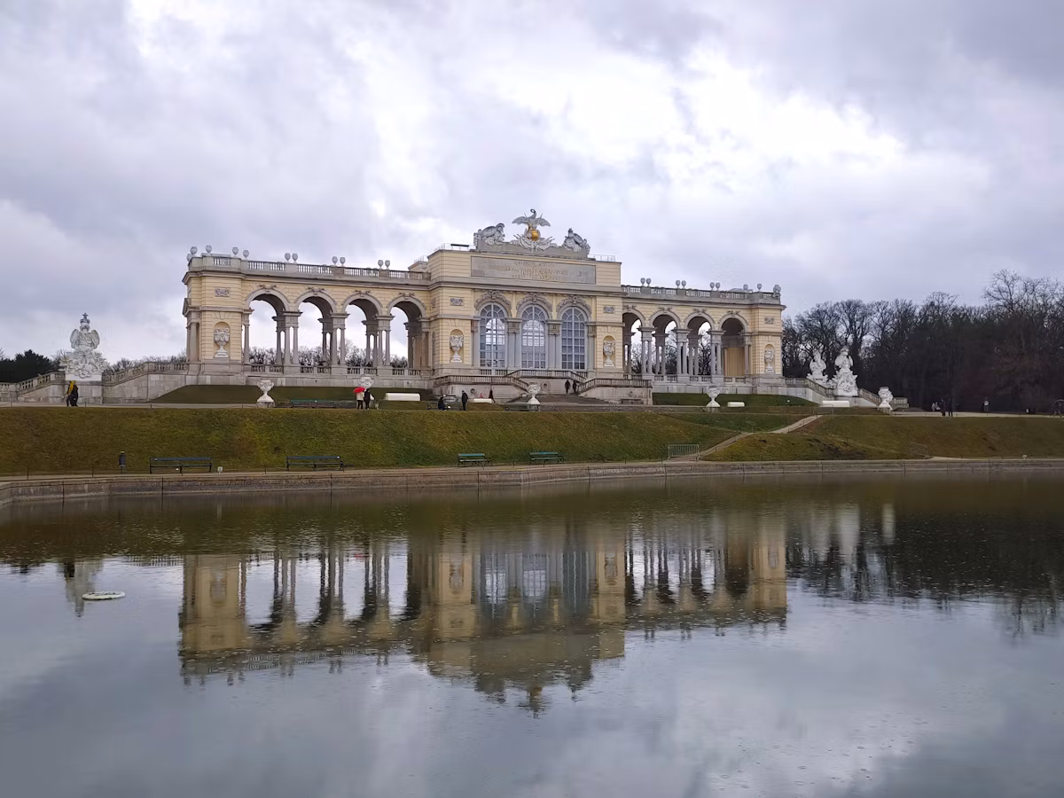 The Gloriette above the pond in the gardens of Schönbrunn