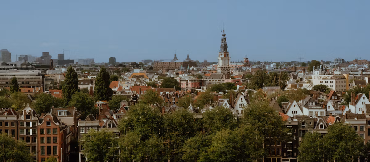 Old-town rooftops and church spires